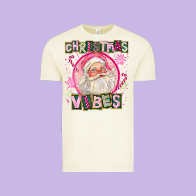 Pink Christmas Vibes Santa Vintage Tee Designed By Fadigitalartstudio