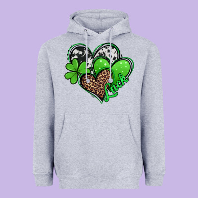 St. Patrick's Day Hearts Heavyweight Hoodie Designed By Jasminsmagicworld