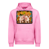 Fuchsia Pink fall pigs Urban Hoodie - Jasminsmagicworld