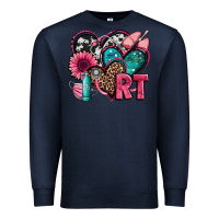 Navy rt respiratory therapist hearts Premium Sweatshirt - Jasminsmagicworld