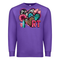 Purple rt respiratory therapist hearts Premium Sweatshirt - Jasminsmagicworld