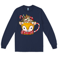 Navy coffee cups animal Long Sleeve Tee - CowhideDigitalArt