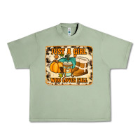 Oil Green just a girl who loves fall cowhide background Urban Heavy Tee - Jasminsmagicworld