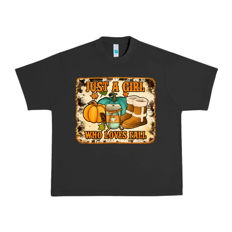 Just A Girl Who Loves Fall Cowhide Background Urban Heavy Tee by Jasminsmagicworld | Teevron