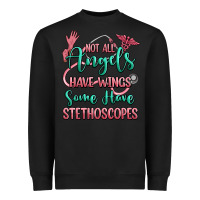 Black not all angels have wings some have stethoscopes Heavyweight Sweatshirt - RanaPortraitStore