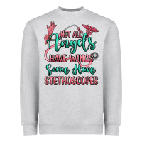 Heather Grey not all angels have wings some have stethoscopes Heavyweight Sweatshirt - RanaPortraitStore