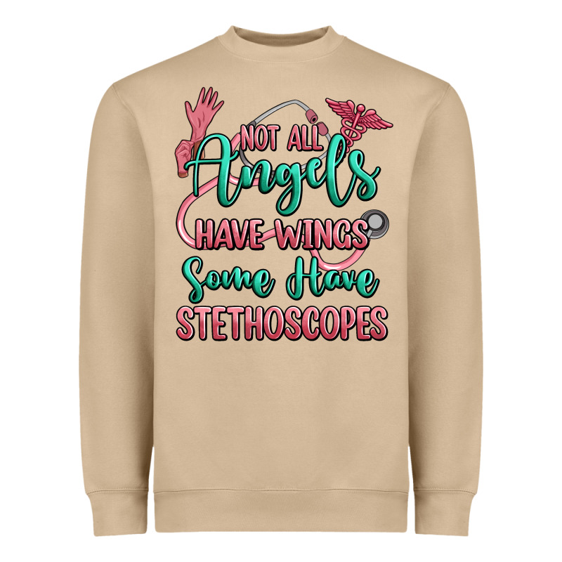 Not All Angels Have Wings Some Have Stethoscopes Heavyweight Sweatshirt by RanaPortraitStore | Teevron