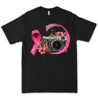 Black floral cancer ribbon vintage camera Premium Tee - FaDigitalArtStudio