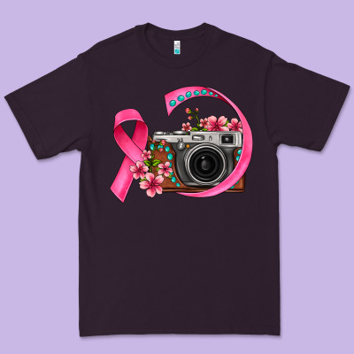 Floral Cancer Ribbon Vintage Camera Premium Tee Designed By Fadigitalartstudio