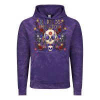 Cloud Purple dia de los muertos Vintage Hoodie - CowhideDigitalArt