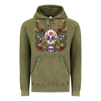 Vintage Olive dia de los muertos Vintage Hoodie - CowhideDigitalArt