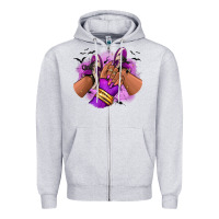 Heather Grey Halloween afro sneakers Zipper Hoodie - RanaPortraitStore