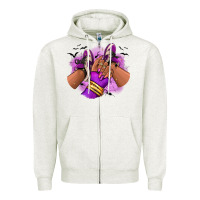 Oatmeal Heather Halloween afro sneakers Zipper Hoodie - RanaPortraitStore