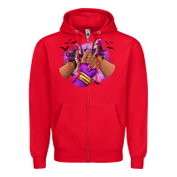 Red Halloween afro sneakers Zipper Hoodie - RanaPortraitStore