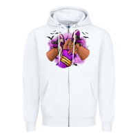 White Halloween afro sneakers Zipper Hoodie - RanaPortraitStore
