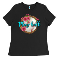 Black play ball baseball Ladies Tee - BundleAndBundleShop