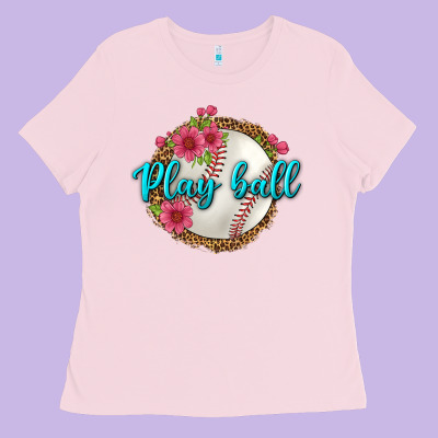 Play Ball Baseball Ladies Tee Designed By Bundleandbundleshop