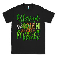 Black St. Patrick's Blessed women are born in March Classic Tee - OliviaCreatesArt