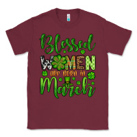 Burgundy St. Patrick's Blessed women are born in March Classic Tee - OliviaCreatesArt