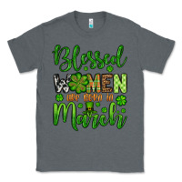 Charcoal Heather St. Patrick's Blessed women are born in March Classic Tee - OliviaCreatesArt