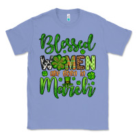 Colony Blue St. Patrick's Blessed women are born in March Classic Tee - OliviaCreatesArt