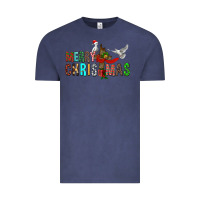 Vintage Denim Merry christmas cross Vintage Tee - FaDigitalArtStudio