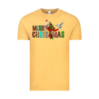 Vintage Mustard Merry christmas cross Vintage Tee - FaDigitalArtStudio