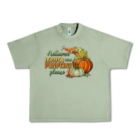 Oil Green autumn leaves and pumpkins please Urban Heavy Tee - BundleAndBundleShop