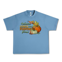Pebble Blue autumn leaves and pumpkins please Urban Heavy Tee - BundleAndBundleShop
