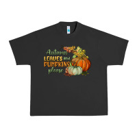 Pigment Black autumn leaves and pumpkins please Urban Heavy Tee - BundleAndBundleShop