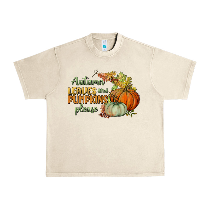 Autumn Leaves And Pumpkins Please Urban Heavy Tee by BundleAndBundleShop | Teevron