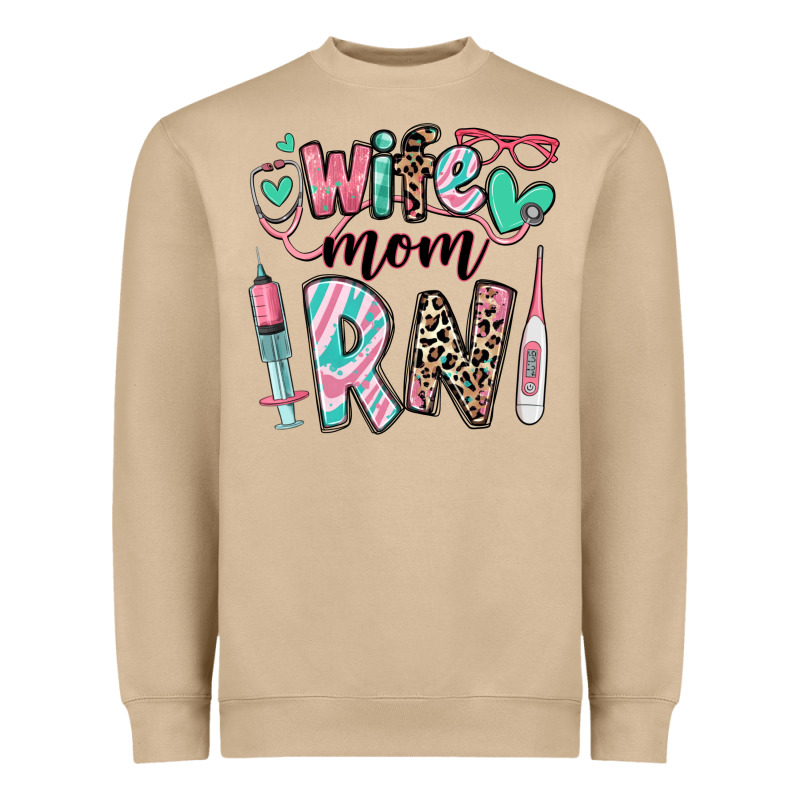 Wife Mom Rn Registered Nurse Heavyweight Sweatshirt by RanaPortraitStore | Teevron