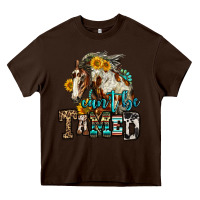Chocolate Brown can't be tamed horse Heavy Core Tee - OliviaCreatesArt