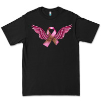 Black Breast Cancer ribbon with angel wings Premium Tee - FaDigitalArtStudio