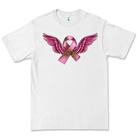 White Breast Cancer ribbon with angel wings Premium Tee - FaDigitalArtStudio