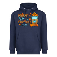 Navy Pumpkin spice and everything nice Heavyweight Hoodie - RanaPortraitStore