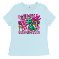 Baby Blue my first valentine's day dragon Ladies Tee - FaDigitalArtStudio