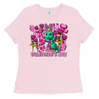 Bubblegum Pink my first valentine's day dragon Ladies Tee - FaDigitalArtStudio