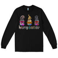 Black Happy Easter Long Sleeve Tee - CowhideDigitalArt