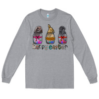 Heather Grey Happy Easter Long Sleeve Tee - CowhideDigitalArt
