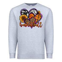 Heather Grey basketball hearts Premium Sweatshirt - Jasminsmagicworld