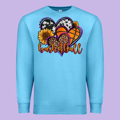 Basketball Hearts Premium Sweatshirt Designed By Jasminsmagicworld