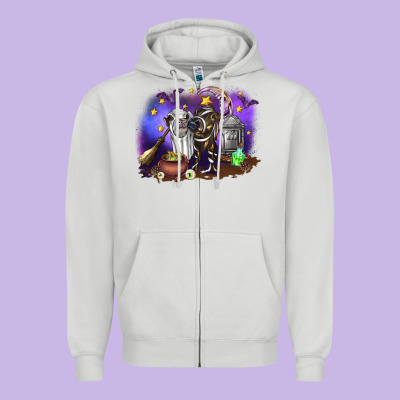 Cow Halloween Zipper Hoodie Designed By Ranaportraitstore