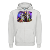 Dove Grey Cow Halloween Zipper Hoodie - RanaPortraitStore
