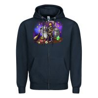 Navy Cow Halloween Zipper Hoodie - RanaPortraitStore
