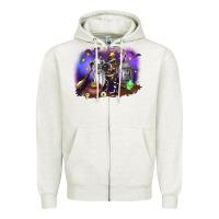 Oatmeal Heather Cow Halloween Zipper Hoodie - RanaPortraitStore
