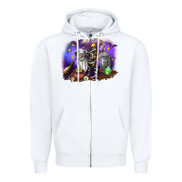 White Cow Halloween Zipper Hoodie - RanaPortraitStore