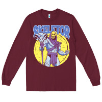 Burgundy skeletor Long Sleeve Tee - baoMotion