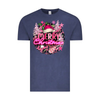 Vintage Denim pink merry christmas Vintage Tee - FaDigitalArtStudio