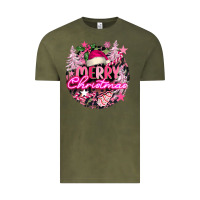 Vintage Olive pink merry christmas Vintage Tee - FaDigitalArtStudio